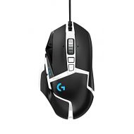 Logitech G502 Hero High Performance Gaming Mouse Special Edition, Hero 16K Sensor, 16 000 DPI, RGB, Adjustable Weights, 11 Programmable Buttons, On-Board Memory, PC/Mac - Black/Whi