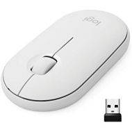 Logitech Pebble M350 Wireless Mouse with Bluetooth or USB - Silent, Slim Computer Mouse with Quiet Click for Laptop, Notebook, PC and Mac - Off White