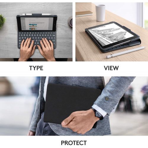 로지텍 Logitech Slim Folio with Integrated Bluetooth Keyboard for iPad (5th and 6th Generation) Black