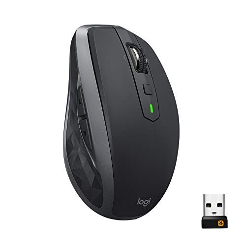 로지텍 Logitech MX Anywhere 2S Wireless Mouse  Use On Any Surface, Hyper-Fast Scrolling, Rechargeable, Control up to 3 Apple Mac and Windows Computers and laptops (Bluetooth or USB), Gra