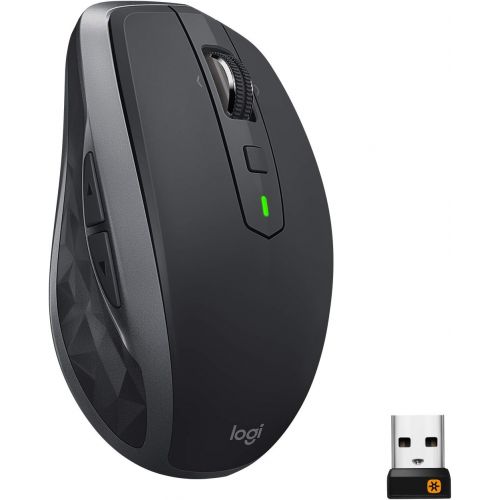 로지텍 Logitech MX Anywhere 2S Wireless Mouse  Use On Any Surface, Hyper-Fast Scrolling, Rechargeable, Control up to 3 Apple Mac and Windows Computers and laptops (Bluetooth or USB), Gra