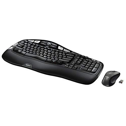 로지텍 Logitech MK550 Wireless Wave Keyboard and Mouse Combo - Includes Keyboard and Mouse, Long Battery Life, Ergonomic Wave Design