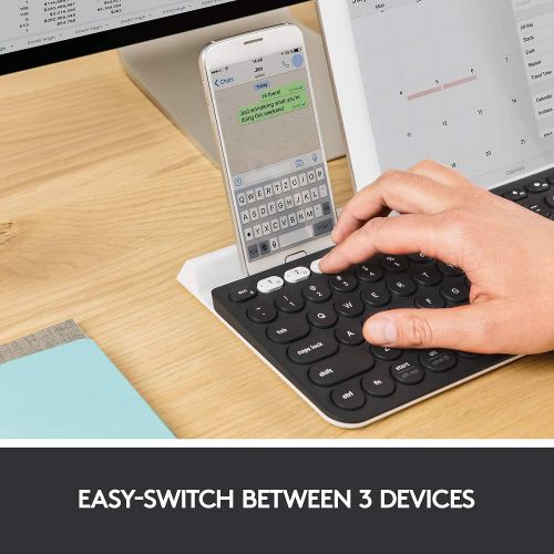 로지텍 Logitech K780 Multi-Device Wireless Keyboard for Computer, Phone and Tablet  Logitech FLOW Cross-Computer Control Compatible