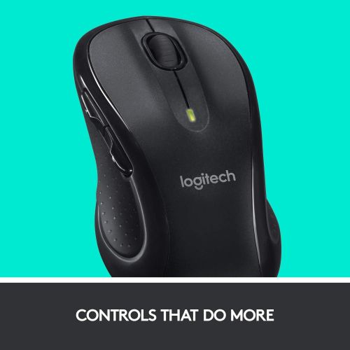 로지텍 Logitech M510 Wireless Computer Mouse  Comfortable Shape with USB Unifying Receiver, with Back/Forward Buttons and Side-to-Side Scrolling, Dark Gray