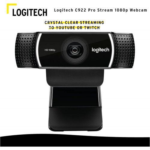 로지텍 Logitech C922 Pro Stream 1080p Webcam with Knox 4-Port USB 3.0 Hub Bundle (2 Items)