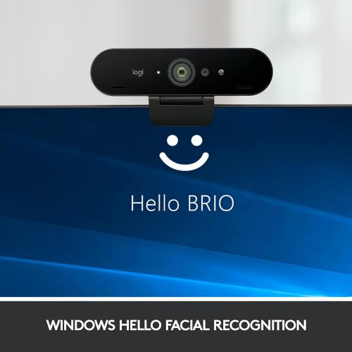 로지텍 Logitech Brio 4K Webcam, Ultra 4K HD Video Calling, Noise-Canceling mic, HD Auto Light Correction, Wide Field of View, Works with Microsoft Teams, Zoom, Google Voice, PC/Mac/Laptop
