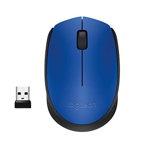 로지텍 Logitech M171 RF Wireless+USB Optical 1000DPI Ambidextrous Black,Blue mice