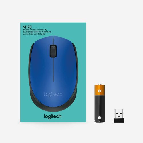 로지텍 Logitech M171 RF Wireless+USB Optical 1000DPI Ambidextrous Black,Blue mice