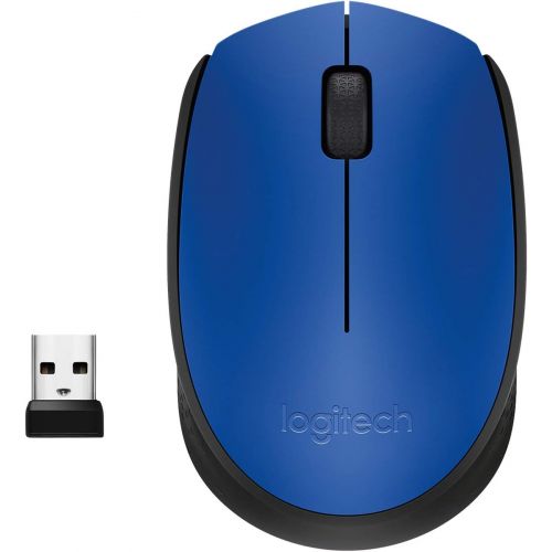 로지텍 Logitech M171 RF Wireless+USB Optical 1000DPI Ambidextrous Black,Blue mice