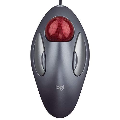 로지텍 Logitech Wired Mouse Ball Desktop 3-Button Black