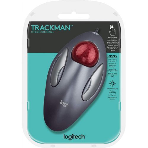 로지텍 Logitech Wired Mouse Ball Desktop 3-Button Black