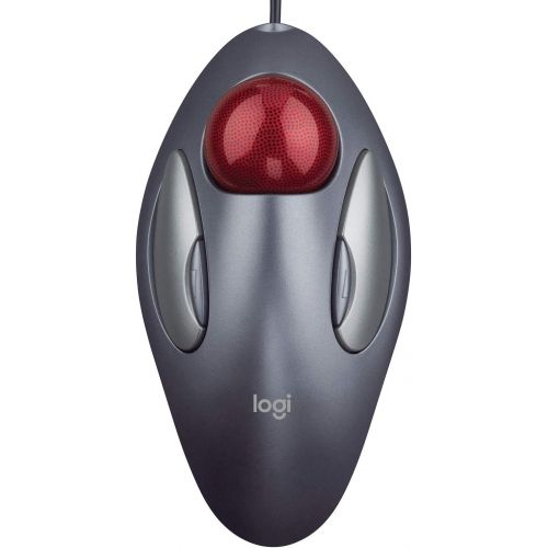 로지텍 Logitech Wired Mouse Ball Desktop 3-Button Black