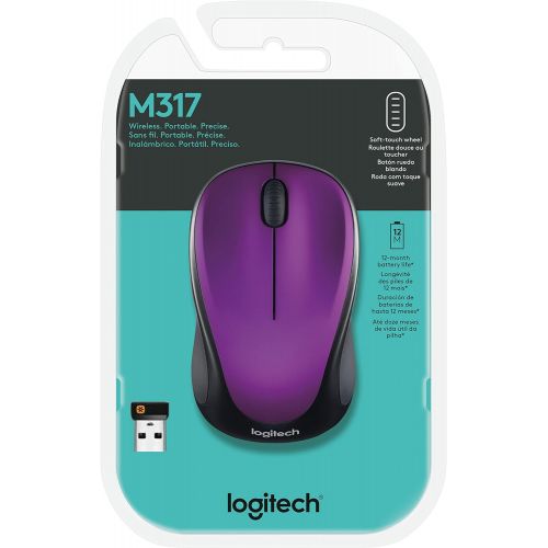 로지텍 Logitech Wireless Mouse m317 with Unifying Receiver, Vivid Violet