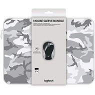 Logitech Wireless Mini Mouse M187 & 14 Sleeve Bundle - Black/Gray Camo