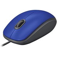 Logitech M110 Wired USB Mouse, Silent Buttons, Comfortable Full-Size Use Design, Ambidextrous PC / Mac / Laptop - Blue