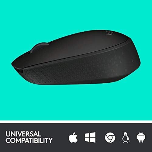 로지텍 Logitech M170 Wireless Mouse, 2.4 GHz with USB Mini Receiver, Optical Tracking, 12-Months Battery Life, Ambidextrous PC/Mac/Laptop - Black