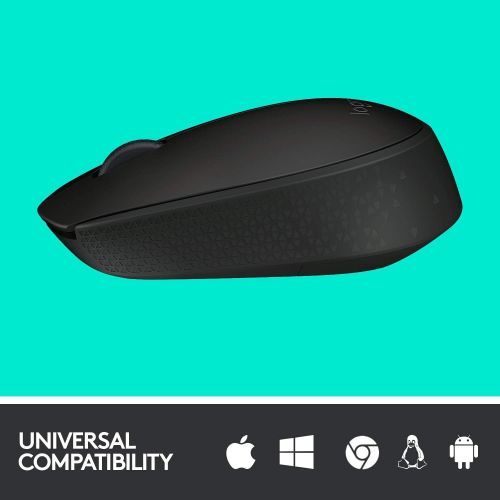 로지텍 Logitech M170 Wireless Mouse, 2.4 GHz with USB Mini Receiver, Optical Tracking, 12-Months Battery Life, Ambidextrous PC/Mac/Laptop - Black