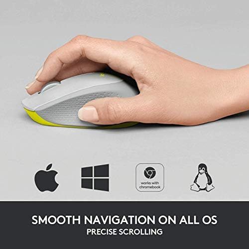 로지텍 Logitech M330 SILENT PLUS Wireless Mouse, 2.4GHz with USB Nano Receiver, 1000 DPI Optical Tracking, 2-year Battery Life, Compatible with PC, Mac, Laptop, Chromebook - Gray