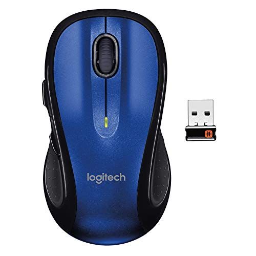 로지텍 Logitech M510 Wireless Computer Mouse ? Comfortable Shape with USB Unifying Receiver, with Back/Forward Buttons and Side-to-Side Scrolling, Blue