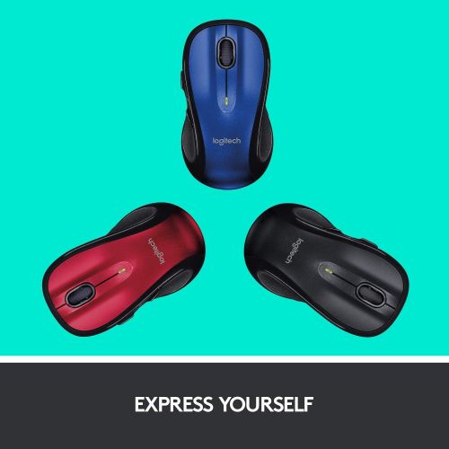 로지텍 Logitech M510 Wireless Computer Mouse ? Comfortable Shape with USB Unifying Receiver, with Back/Forward Buttons and Side-to-Side Scrolling, Blue