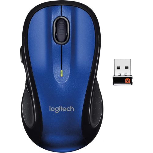 로지텍 Logitech M510 Wireless Computer Mouse ? Comfortable Shape with USB Unifying Receiver, with Back/Forward Buttons and Side-to-Side Scrolling, Blue