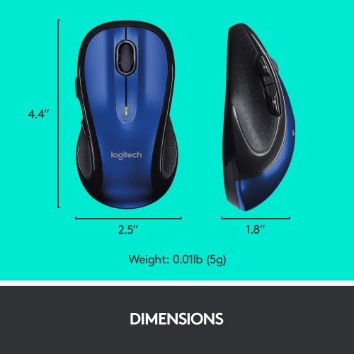 로지텍 Logitech M510 Wireless Computer Mouse ? Comfortable Shape with USB Unifying Receiver, with Back/Forward Buttons and Side-to-Side Scrolling, Blue