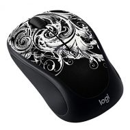 Logitech Art Collection - Mouse - Optical - 5 Buttons - Wireless - 2.4 GHz - USB Wireless Receiver - Dark Fleur