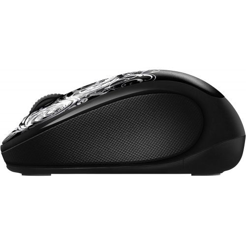 로지텍 Logitech Art Collection - Mouse - Optical - 5 Buttons - Wireless - 2.4 GHz - USB Wireless Receiver - Dark Fleur