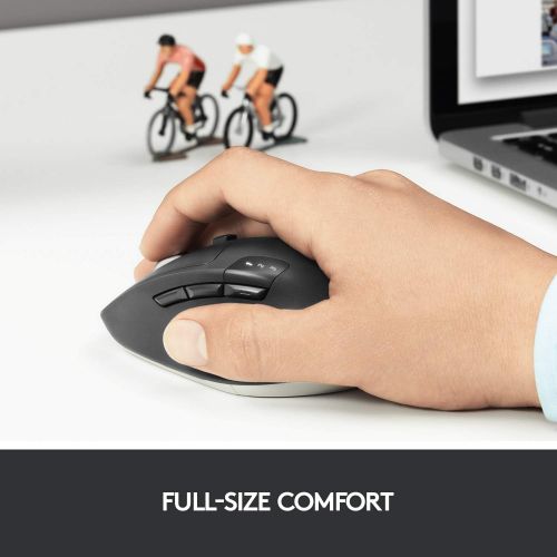 로지텍 Logitech M720 Triathlon Multi-Device Wireless Mouse, Bluetooth, USB Unifying Receiver, 1000 DPI, 6 Programmable Buttons, 2-Year Battery, Compatible with Laptop, PC, Mac, iPadOS - B