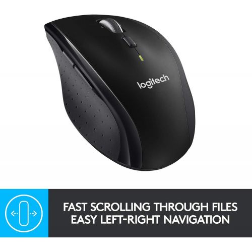 로지텍 Logitech M705 Marathon Wireless Mouse, 2.4 GHz USB Unifying Receiver, 1000 DPI, 5-Programmable Buttons, 3-Year Battery, Compatible with PC, Mac, Laptop, Chromebook - Black