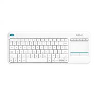 Logitech K400 Plus Keyboard, German Wireless Touch, White, 920-007128 (Wireless Touch, White)