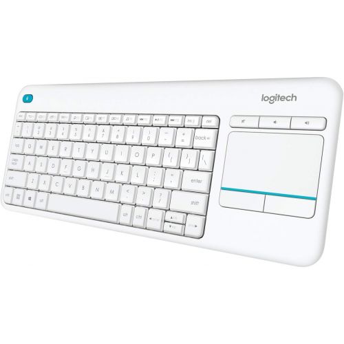 로지텍 Logitech K400 Plus Keyboard, German Wireless Touch, White, 920-007128 (Wireless Touch, White)