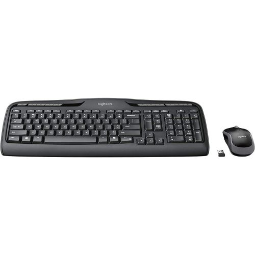 로지텍 Logitech K330 Wireless Desktop Keyboard and Wireless Mouse Combo ? Entertainment Keyboard and Mouse, 2.4GHz Encrypted Wireless Connection, Long Battery Life MK320 Combo