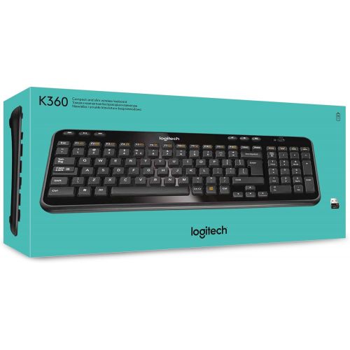 로지텍 Logitech Wireless 2.4GHz Keyboard K360 UK layout with USB unifying receiver
