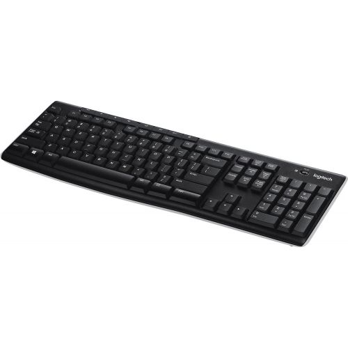 로지텍 Logitech 920003051 K270 Wireless Keyboard, USB Unifying Receiver, Black