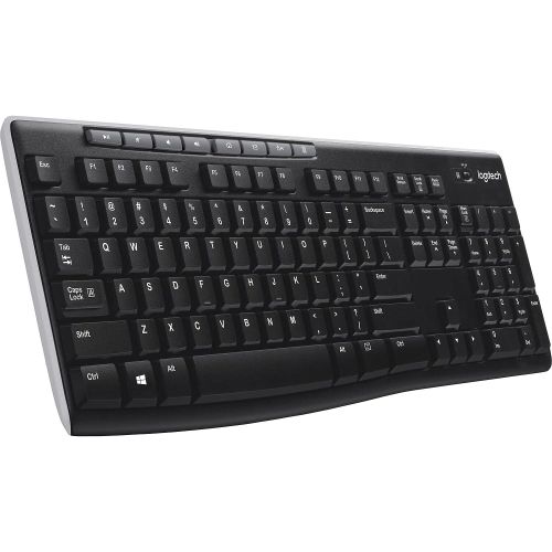 로지텍 Logitech 920003051 K270 Wireless Keyboard, USB Unifying Receiver, Black