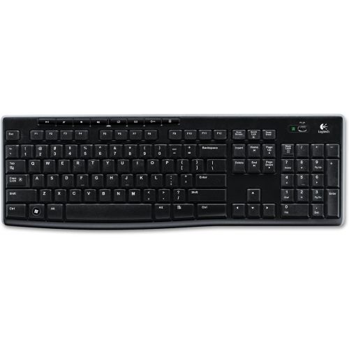 로지텍 Logitech 920003051 K270 Wireless Keyboard, USB Unifying Receiver, Black