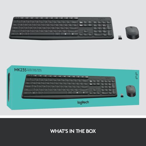 로지텍 Logitech Mk235 Wireless Keyboard and Mouse Combo Grey