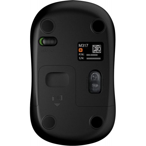 로지텍 Logitech M317 Wireless Mouse, 2.4 GHz with USB Unifying Receiver, 1000 DPI Optical Tracking, 12 Month Battery, Compatible with PC, Mac, Laptop, Chromebook - Black