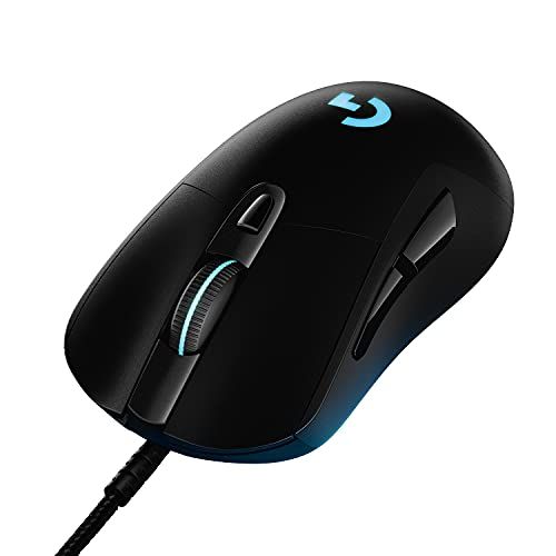 로지텍 Logitech G403 Hero Wired Gaming Mouse, Hero 16K Sensor, 16000 DPI, RGB Backlit Keys, Adjustable Weights, 6 Programmable Buttons, On-Board Memory, Braided Cable, PC/Mac/Laptop - Bla