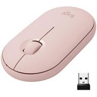 Logitech Pebble M350 Wireless Mouse with Bluetooth or USB - Silent, Slim Computer Mouse with Quiet Click for iPad, Laptop, Notebook, PC and Mac - Pink Rose