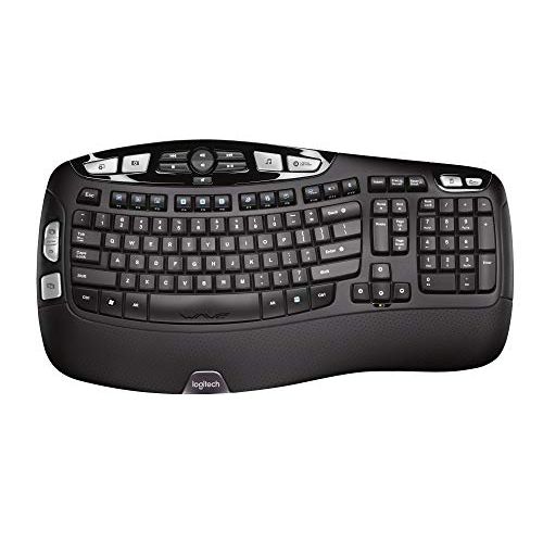 로지텍 Logitech K350 Wireless Wave Ergonomic Keyboard with Unifying Wireless Technology - Black