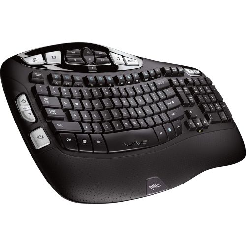 로지텍 Logitech K350 Wireless Wave Ergonomic Keyboard with Unifying Wireless Technology - Black
