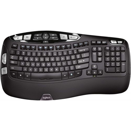 로지텍 Logitech K350 Wireless Wave Ergonomic Keyboard with Unifying Wireless Technology - Black