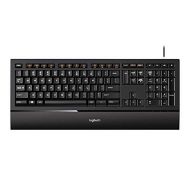 Logitech Illuminated Ultrathin Wired Keyboard K740 with Laser-Etched Backlit Keyboard and Soft-Touch Palm Rest?Full-Size Layout Black