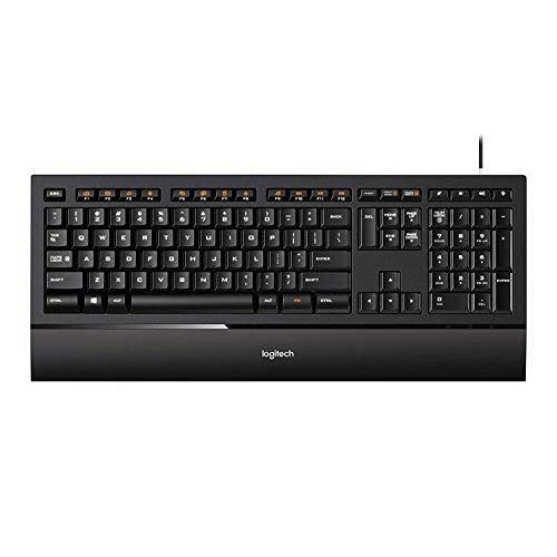 로지텍 Logitech Illuminated Ultrathin Wired Keyboard K740 with Laser-Etched Backlit Keyboard and Soft-Touch Palm Rest?Full-Size Layout Black