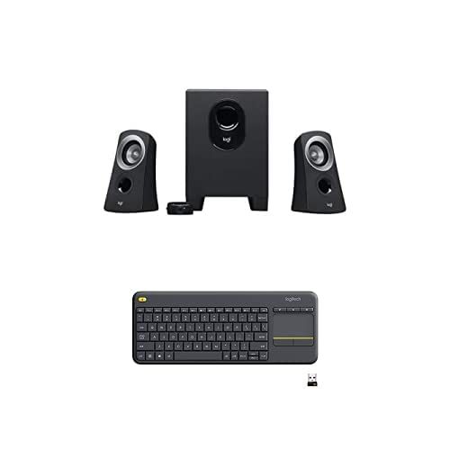 로지텍 Logitech Z313 Speaker System Bundle with Logitech K400 Plus Wireless Touch TV Keyboard with Easy Media Control and Built-in Touchpad