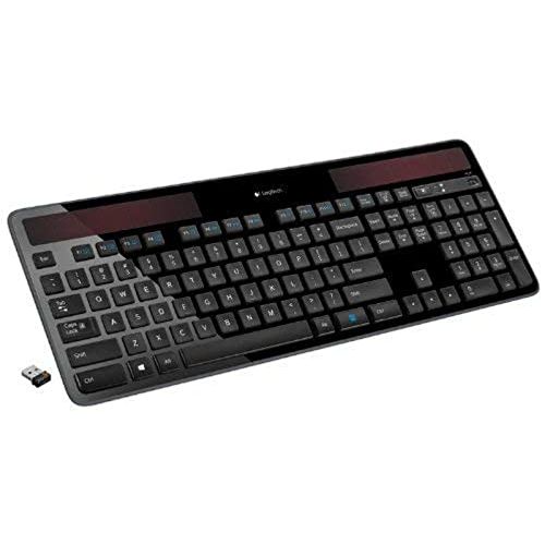 로지텍 Logitech K750 Wireless Solar Keyboard for Windows Solar Recharging Keyboard Black, Not for Mac (Windows Black)