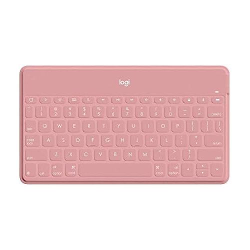 로지텍 Logitech Keys-to-Go Super-Slim and Super-Light Bluetooth Keyboard for iPhone, iPad, Mac and Apple TV, Including iPad Air 5th Gen (2022) - Blush Pink