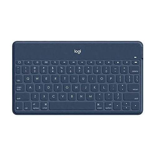 로지텍 Logitech Keys-to-Go Super-Slim and Super-Light Bluetooth Keyboard for iPhone, iPad, Mac and Apple TV, Including iPad Air 5th Gen (2022) - Classic Blue